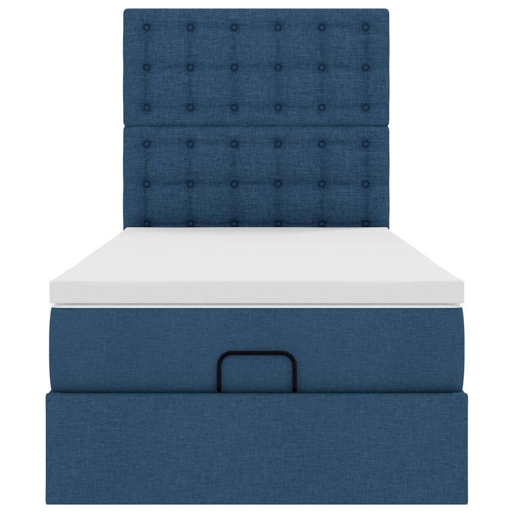 Ottoman bed met matras 80x200cm stof blauw