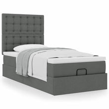 Ottoman bed met matras 90x190cm stof donkergrijs