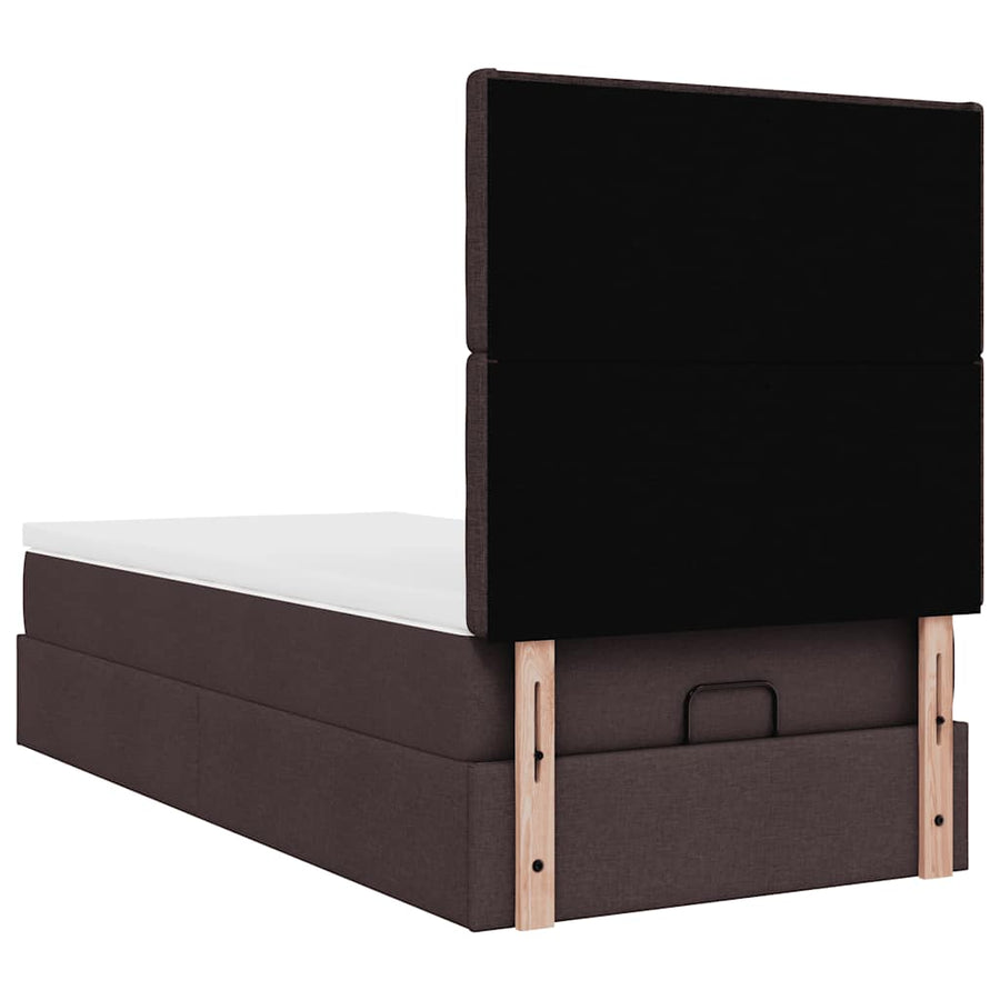 Ottoman bed met matras 90x190cm stof donkerbruin