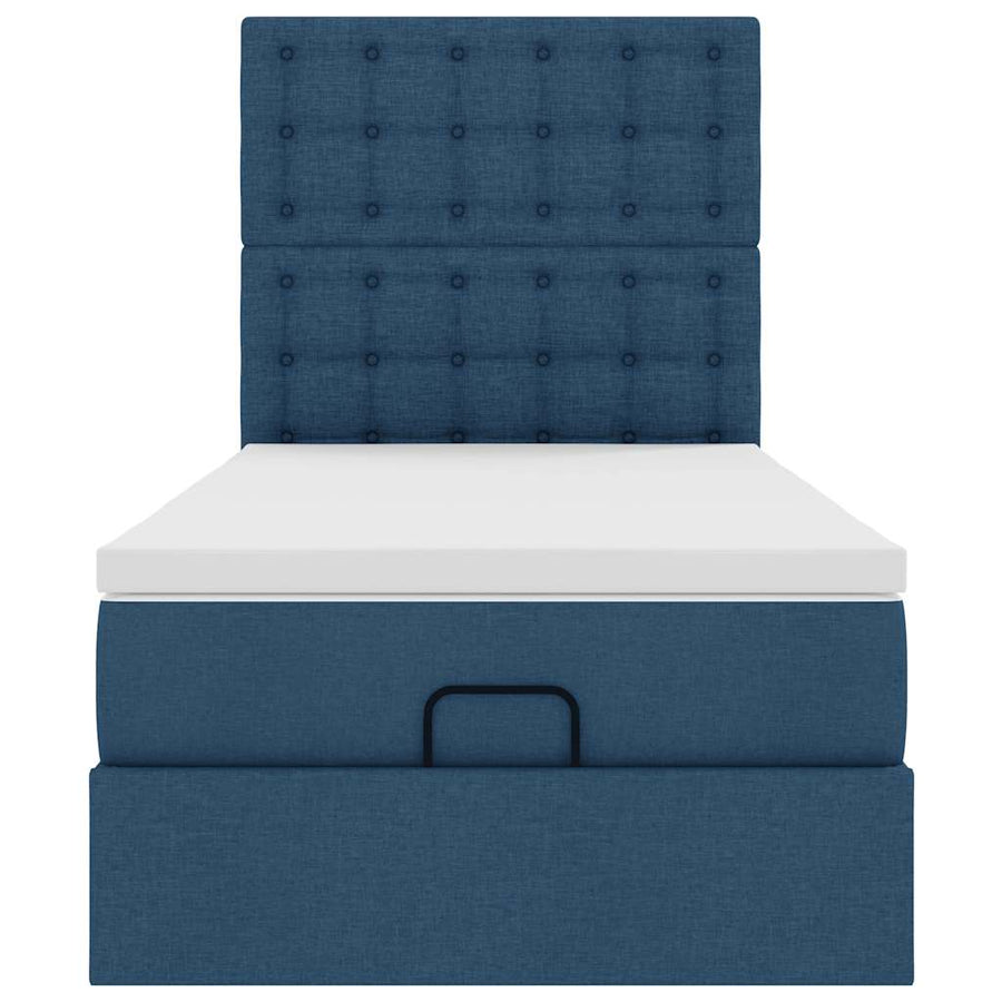 Ottoman bed met matras 90x190cm stof blauw
