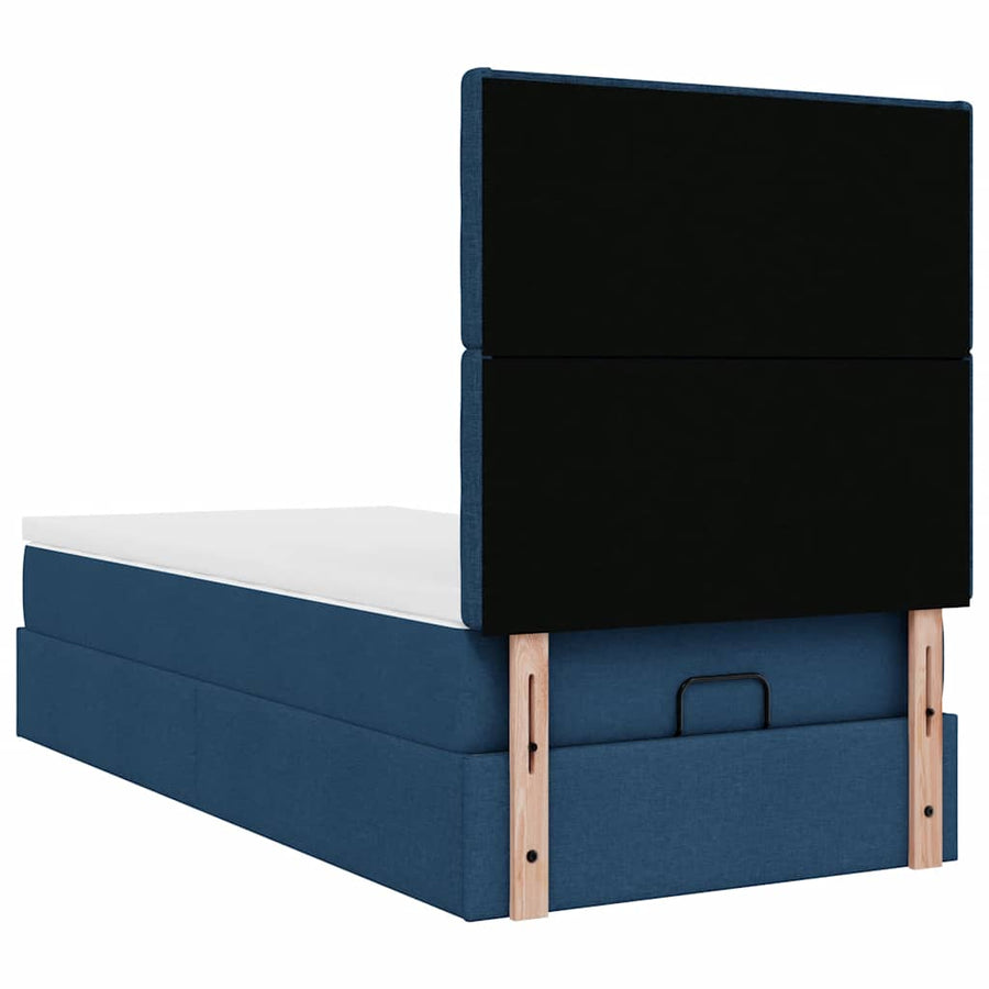 Ottoman bed met matras 90x190cm stof blauw
