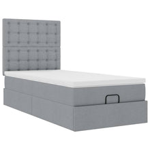 Ottoman bed met matras 90x200cm stof lichtgrijs