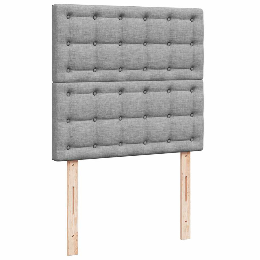 Ottoman bed met matras 90x200cm stof lichtgrijs