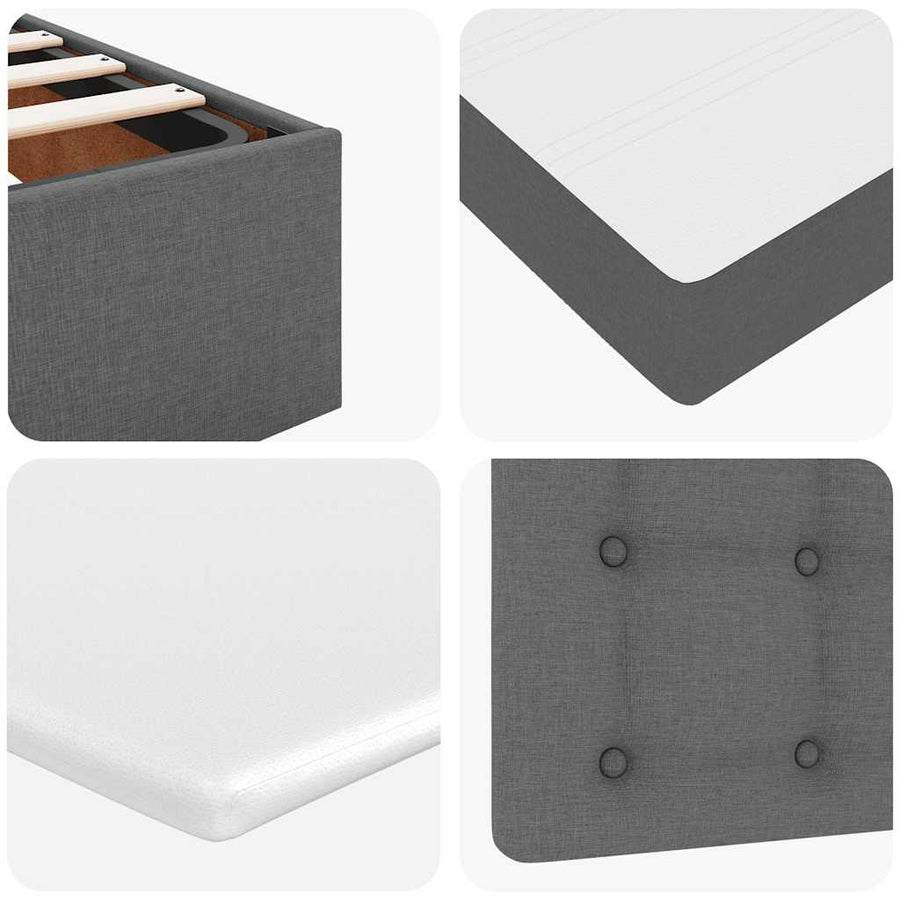 Ottoman bed met matras 90x200cm stof donkergrijs
