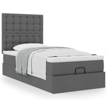 Ottoman bed met matras 90x200cm stof donkergrijs
