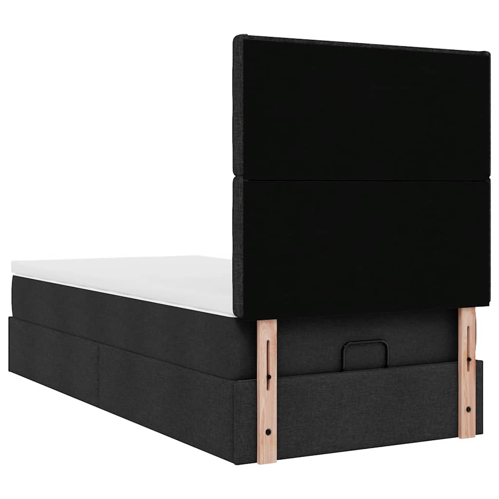 Ottoman bed met matras 90x200cm stof zwart