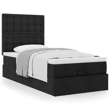 Ottoman bed met matras 90x200cm stof zwart