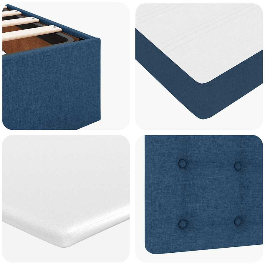 Ottoman bed met matras 90x200cm stof blauw