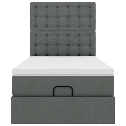Ottoman bed met matras 100x200cm stof donkergrijs