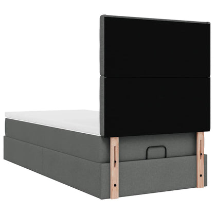 Ottoman bed met matras 100x200cm stof donkergrijs