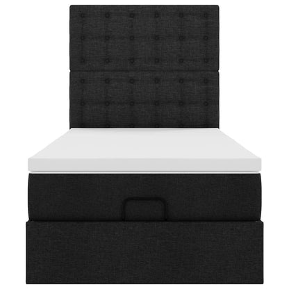 Ottoman bed met matras 100x200cm stof zwart