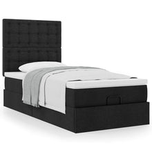 Ottoman bed met matras 100x200cm stof zwart