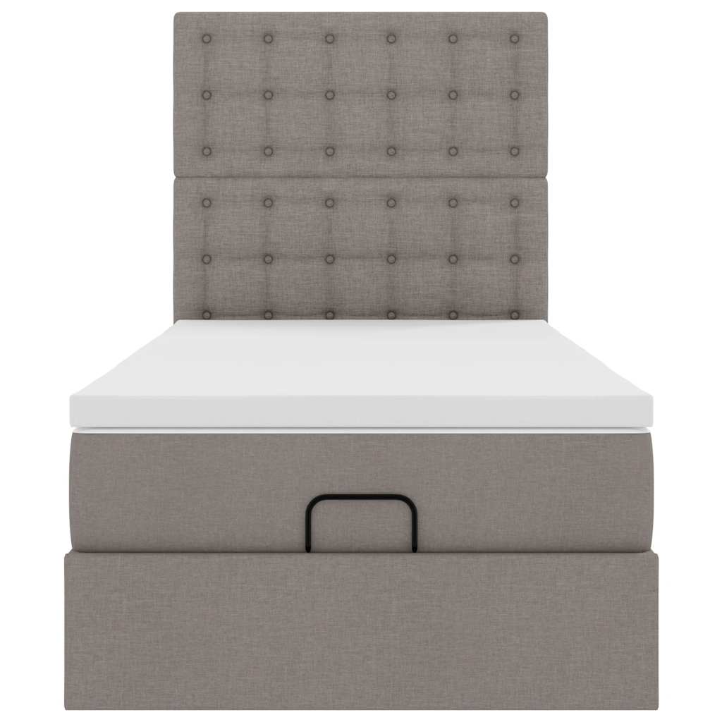 Ottoman bed met matras 100x200cm stof taupe
