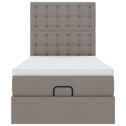 Ottoman bed met matras 100x200cm stof taupe