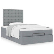Ottoman bed met matras 120x190 cm lichtgrijs