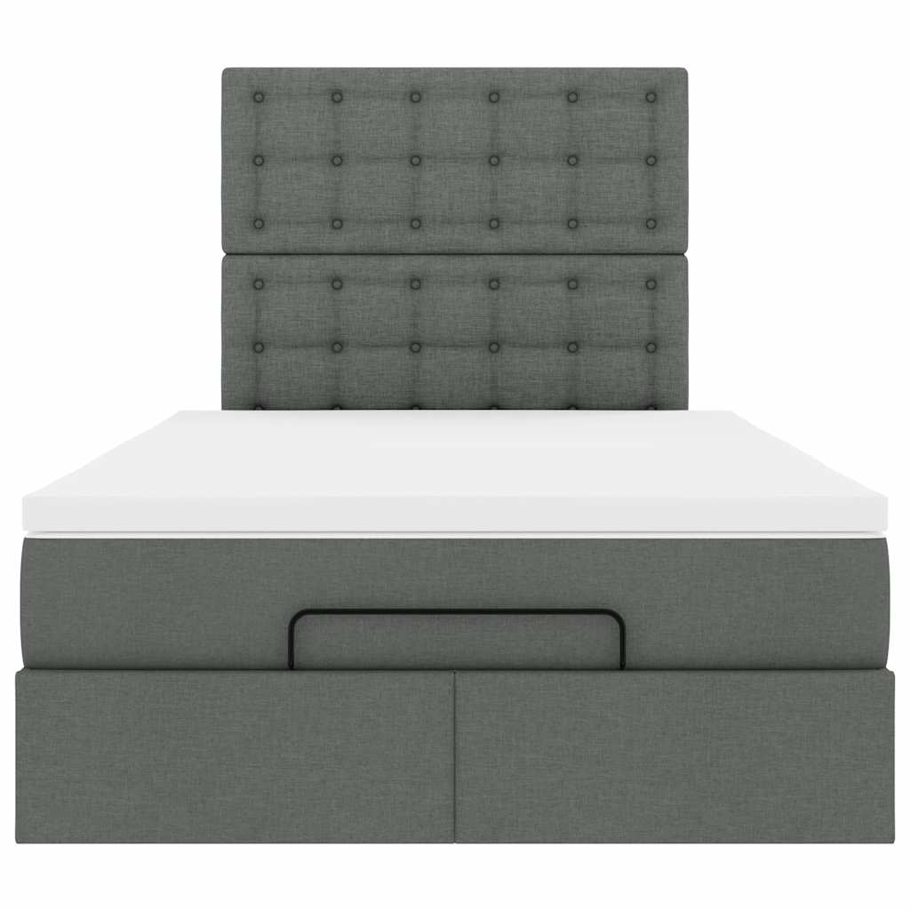 Ottoman bed met matras 120x190 cm stof donkergrijs