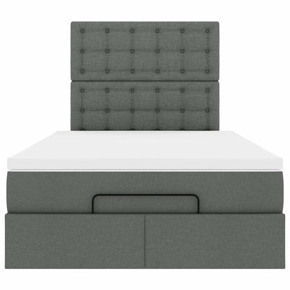 Ottoman bed met matras 120x190 cm stof donkergrijs
