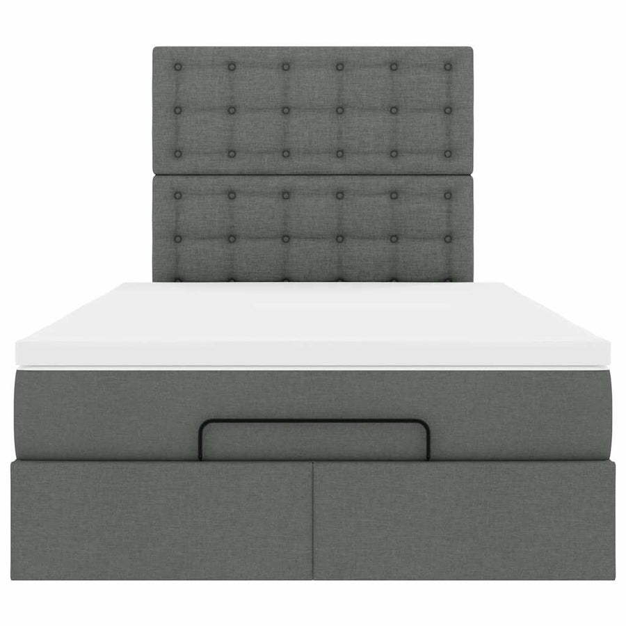 Ottoman bed met matras 120x190 cm stof donkergrijs