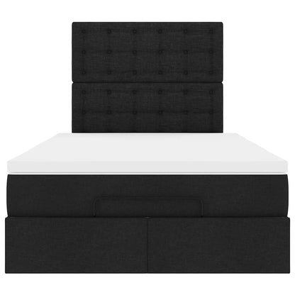 Ottoman bed met matras 120x190 cm stof zwart