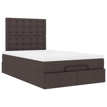 Ottoman bed met matras 120x190 cm stof donkerbruin
