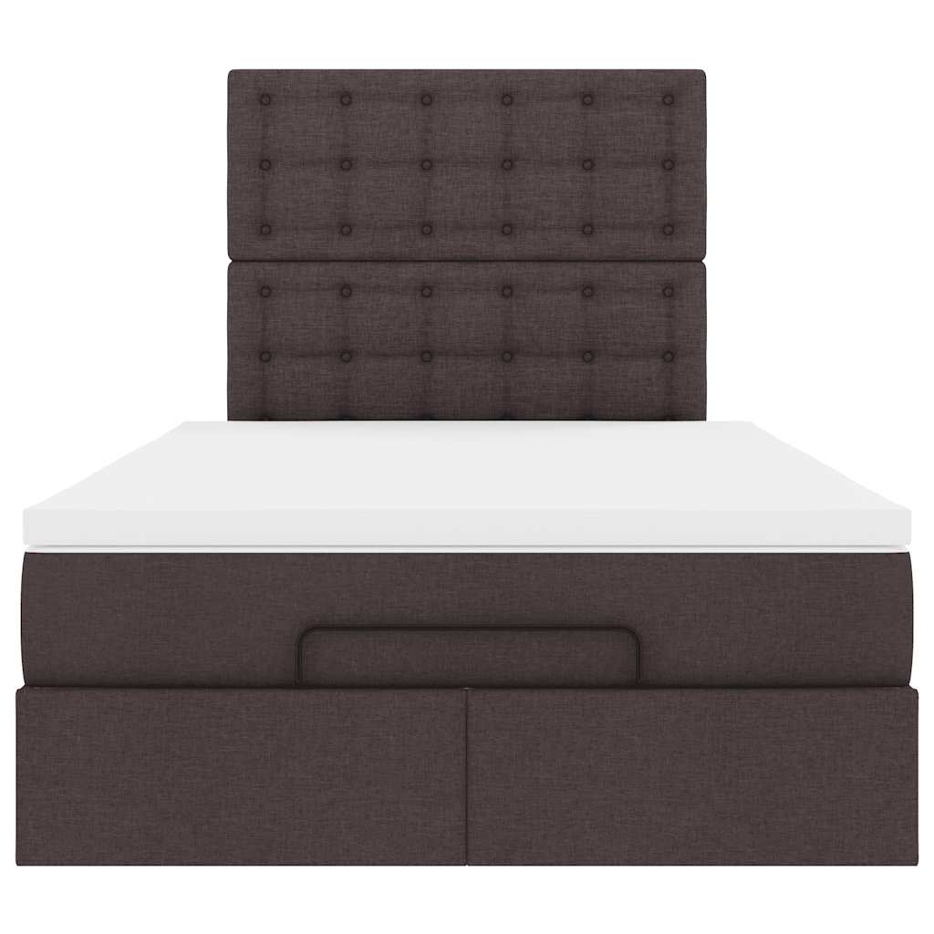 Ottoman bed met matras 120x190 cm stof donkerbruin