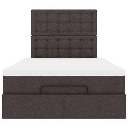 Ottoman bed met matras 120x190 cm stof donkerbruin