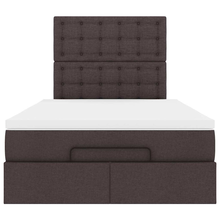 Ottoman bed met matras 120x190 cm stof donkerbruin