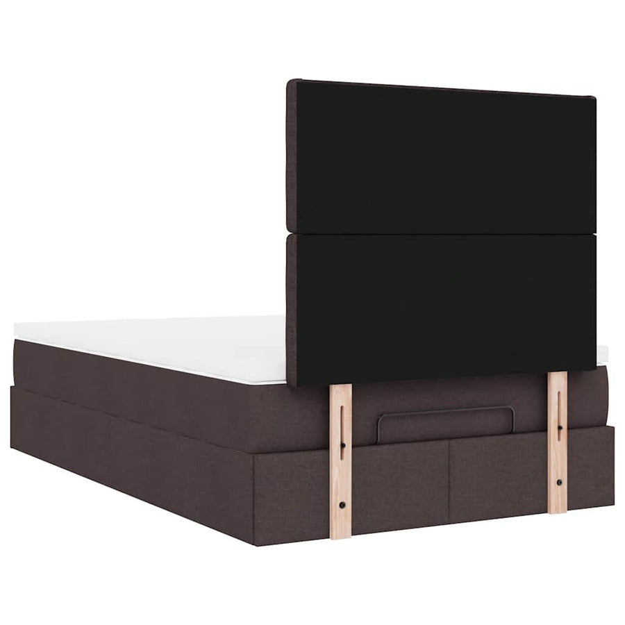 Ottoman bed met matras 120x190 cm stof donkerbruin