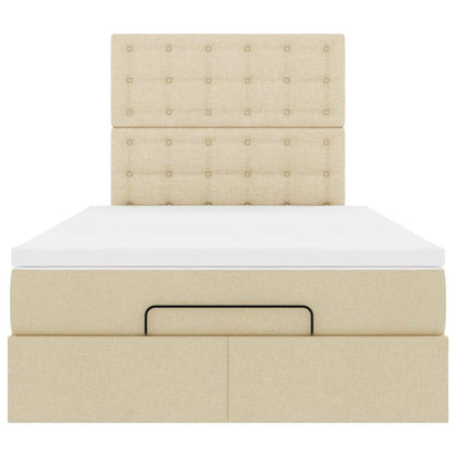 Ottoman bed met matras 120x190cm stof crèmekleurig