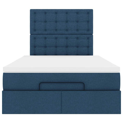 Ottoman bed met matras 120x190 cm stof blauw