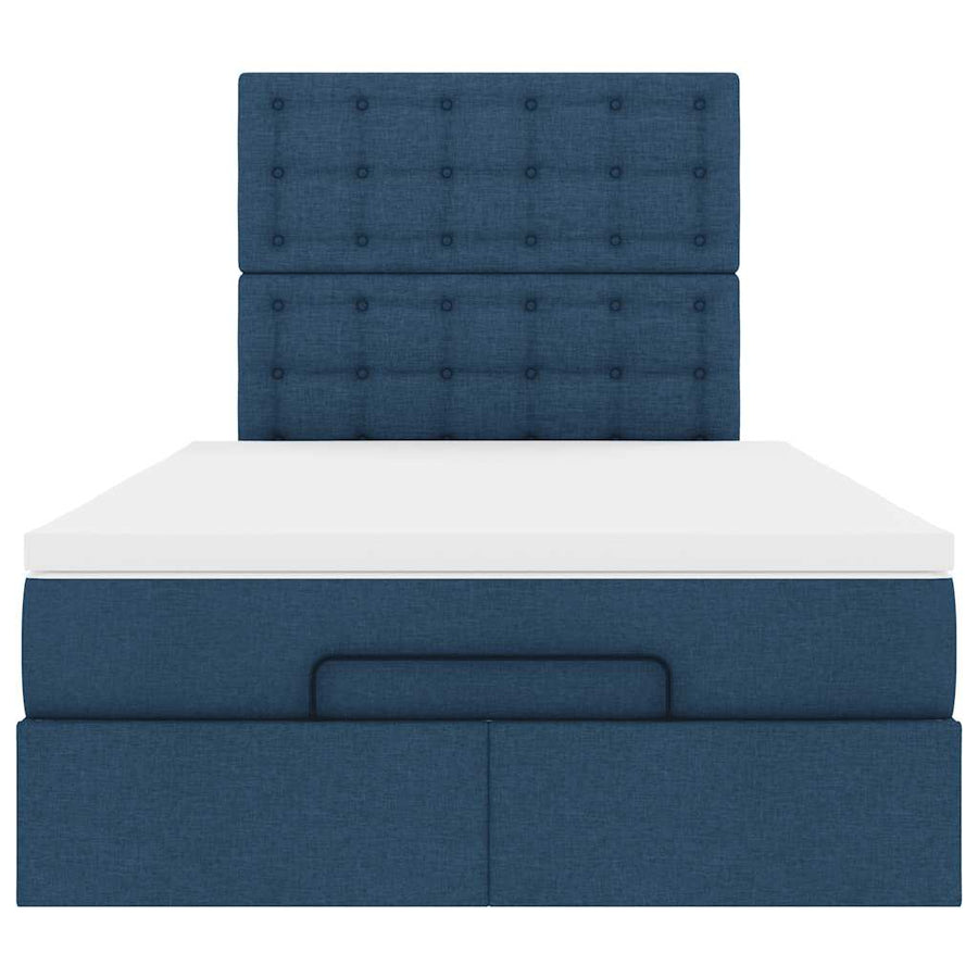 Ottoman bed met matras 120x190 cm stof blauw