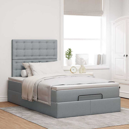 Ottoman bed met matras 120x200cm stof lichtgrijs