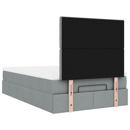 Ottoman bed met matras 120x200cm stof lichtgrijs