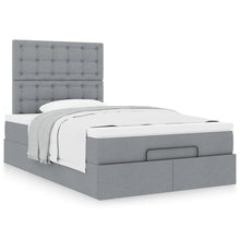 Ottoman bed met matras 120x200cm stof lichtgrijs