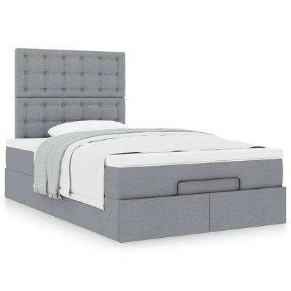 Ottoman bed met matras 120x200cm stof lichtgrijs