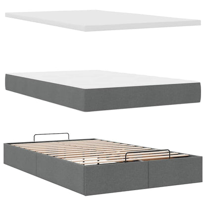 Ottoman bed met matras 120x200cm stof donkergrijs