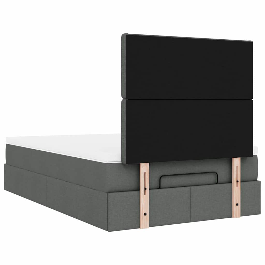 Ottoman bed met matras 120x200cm stof donkergrijs