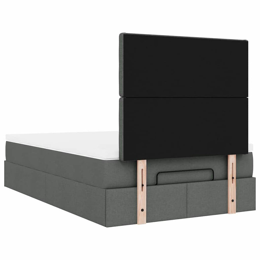 Ottoman bed met matras 120x200cm stof donkergrijs