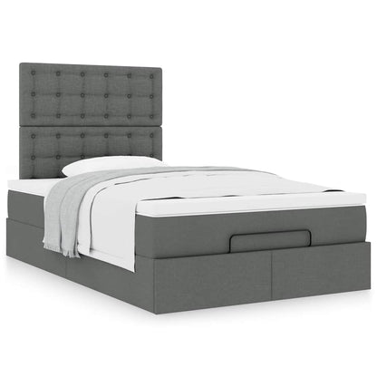Ottoman bed met matras 120x200cm stof donkergrijs