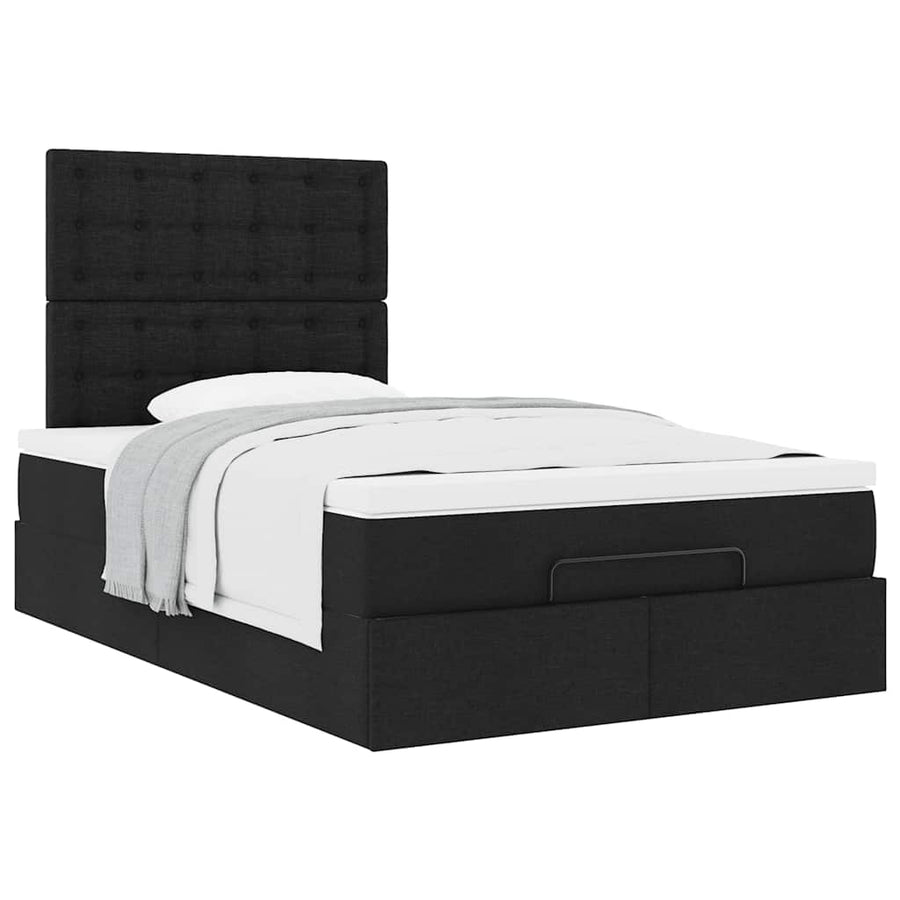 Ottoman bed met matras 120x200cm stof zwart