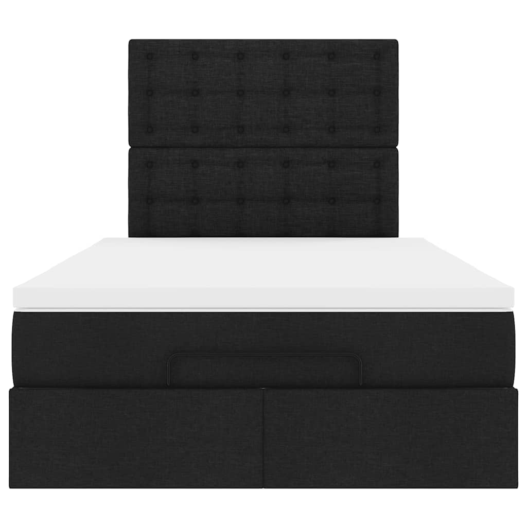 Ottoman bed met matras 120x200cm stof zwart