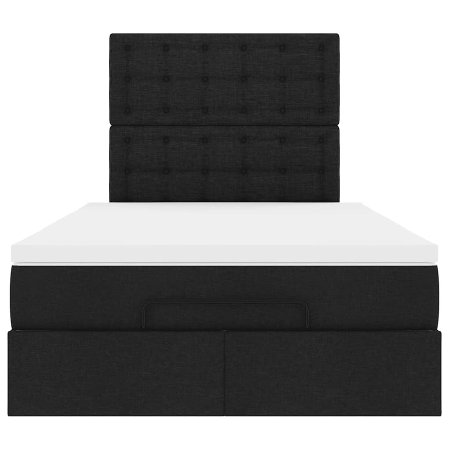 Ottoman bed met matras 120x200cm stof zwart