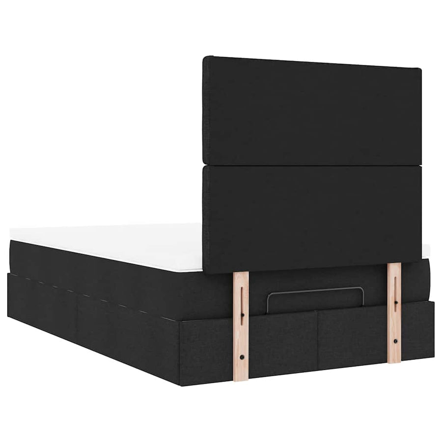 Ottoman bed met matras 120x200cm stof zwart