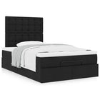 Ottoman bed with mattress 120x200cm black fabric