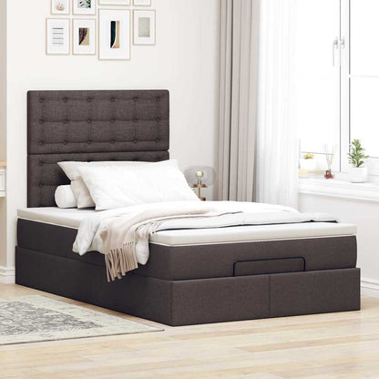 Ottoman bed met matras 120x200cm stof donkerbruin