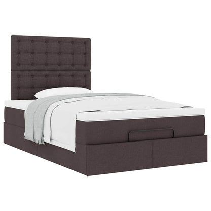 Ottoman bed met matras 120x200cm stof donkerbruin