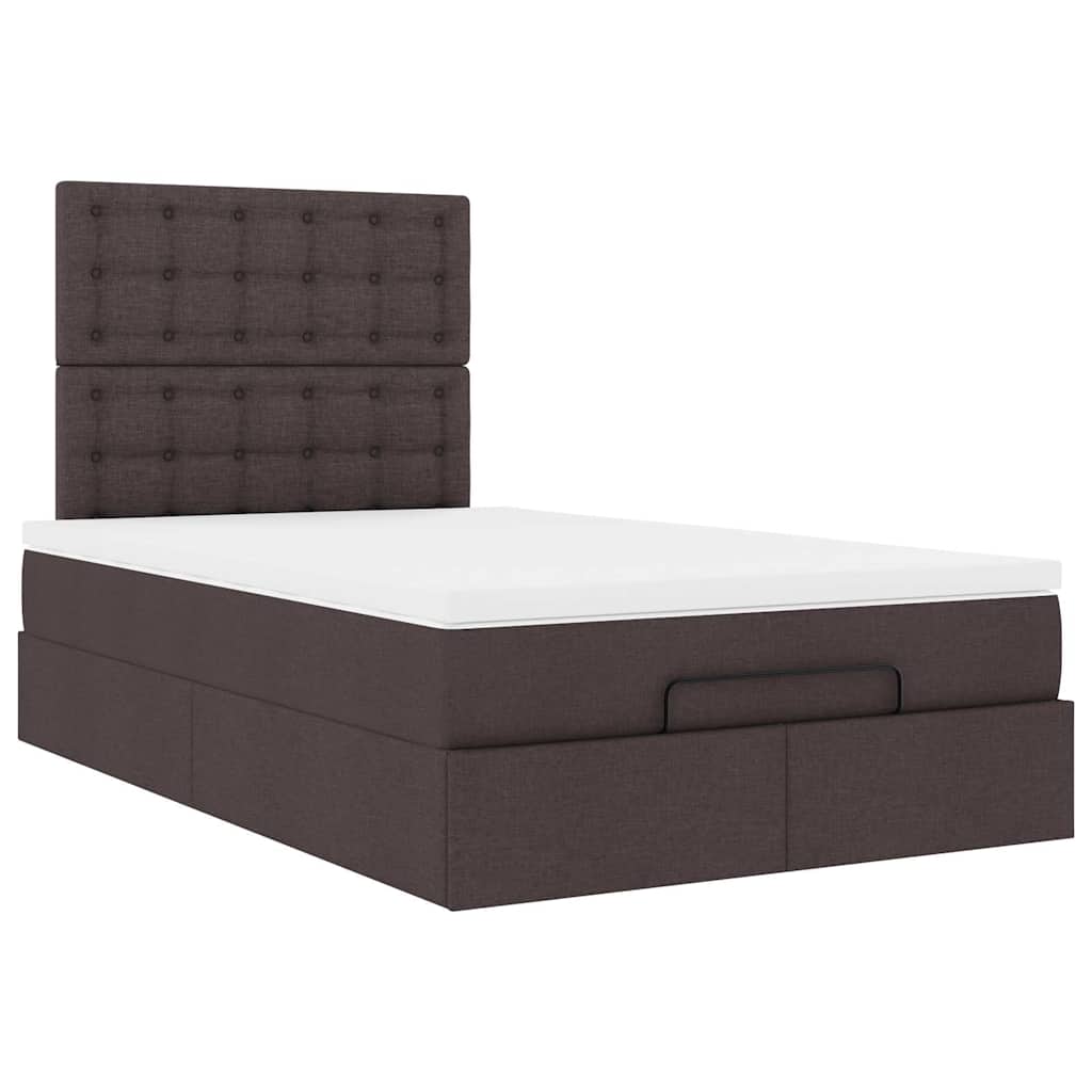 Ottoman bed met matras 120x200cm stof donkerbruin