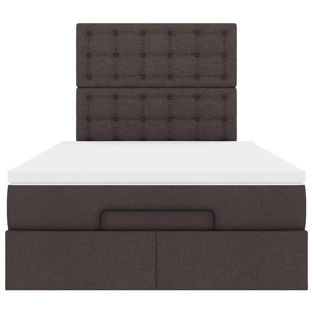 Ottoman bed met matras 120x200cm stof donkerbruin