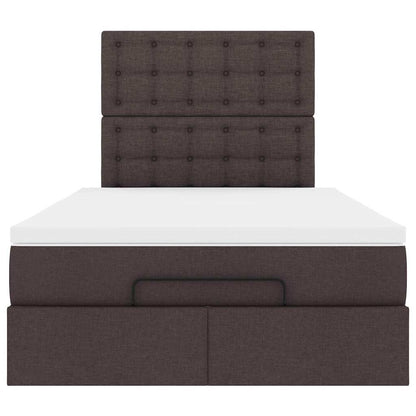 Ottoman bed met matras 120x200cm stof donkerbruin