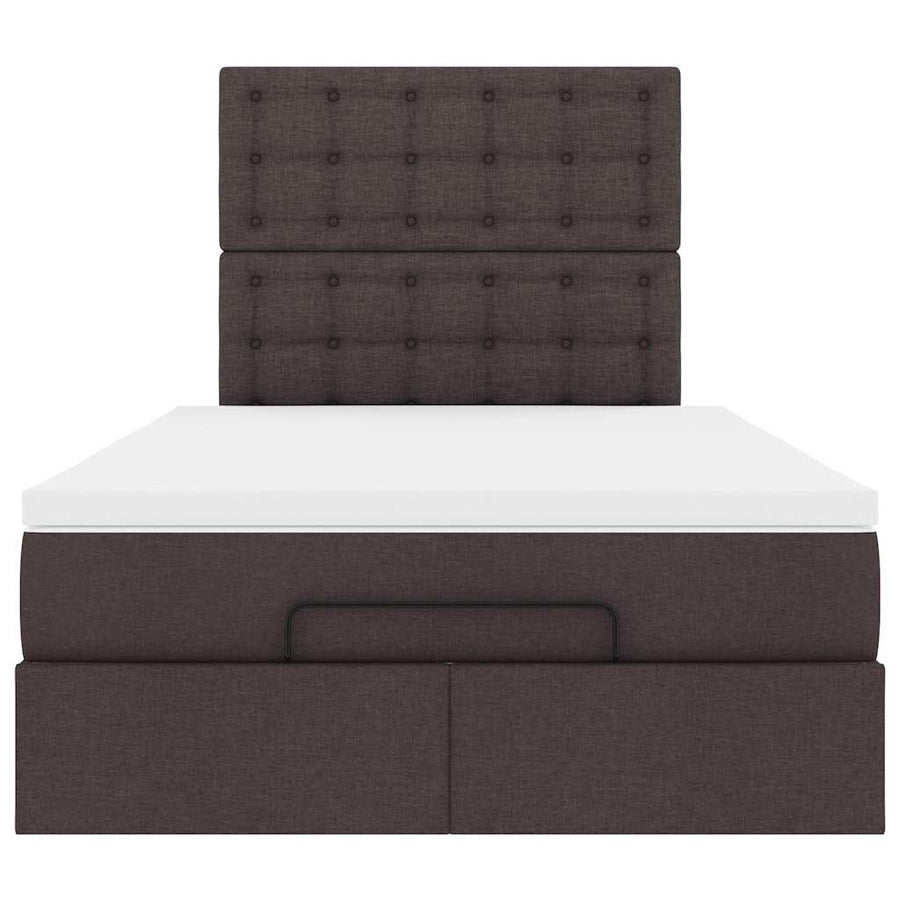 Ottoman bed met matras 120x200cm stof donkerbruin